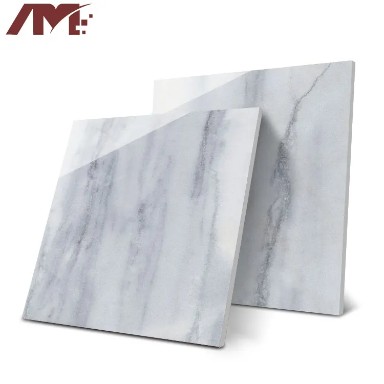Carrara White Polished Porcelain Floor Tile 600x600mm