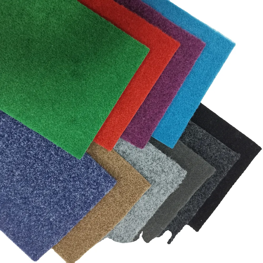 Needle-Punched Velour Gray/White/Green Polyester Carpet Roll 4-8mm Thick