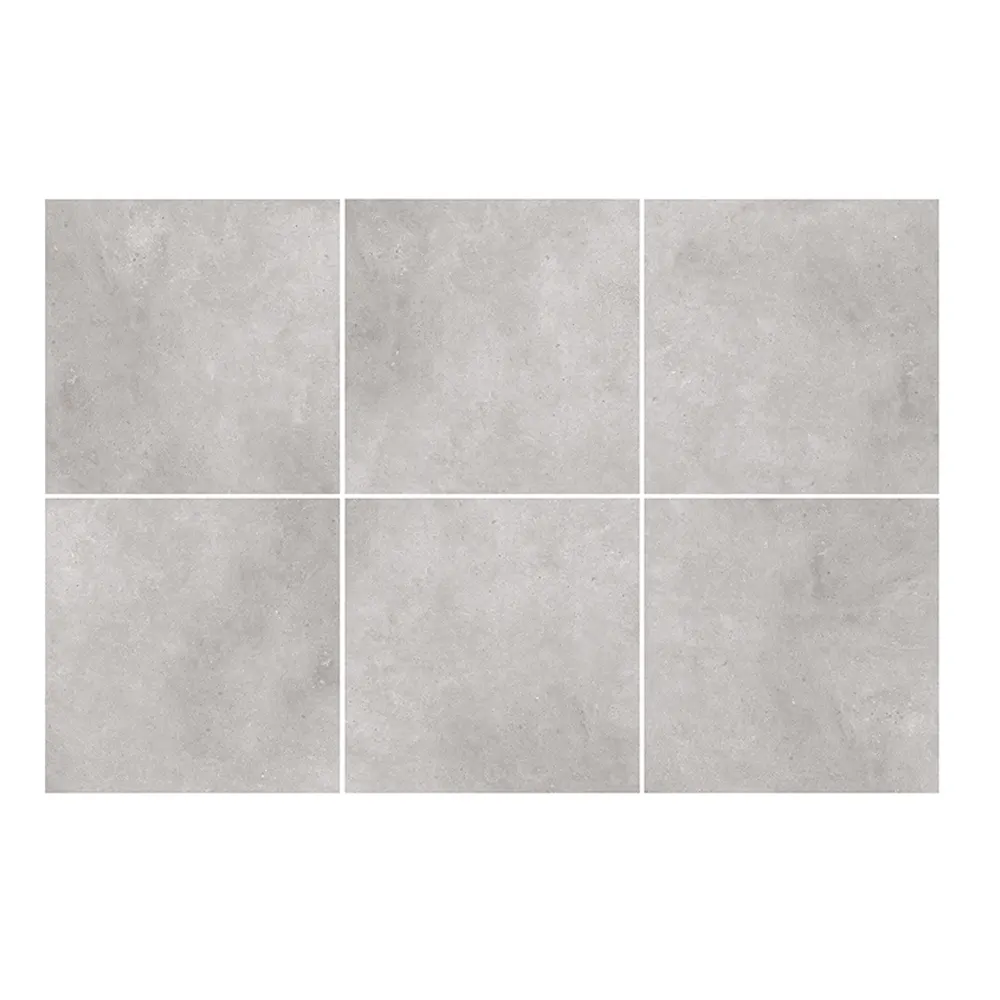 Non-Slip Concrete-Look Gray Matte Porcelain Floor Tile 600x600mm