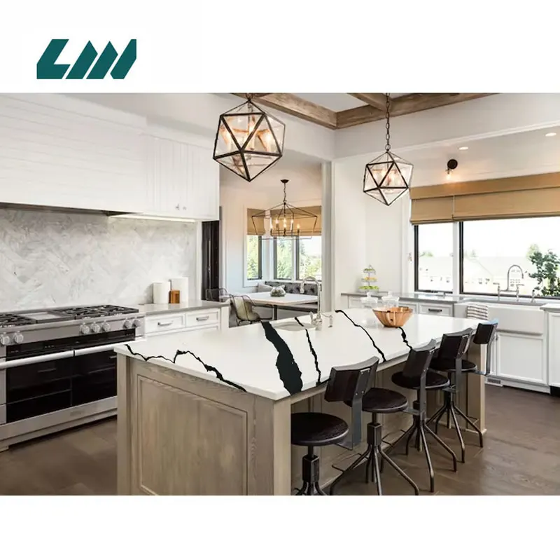 Silica-Free Marble-Look Engineered Quartz Slab 3200x1600mm