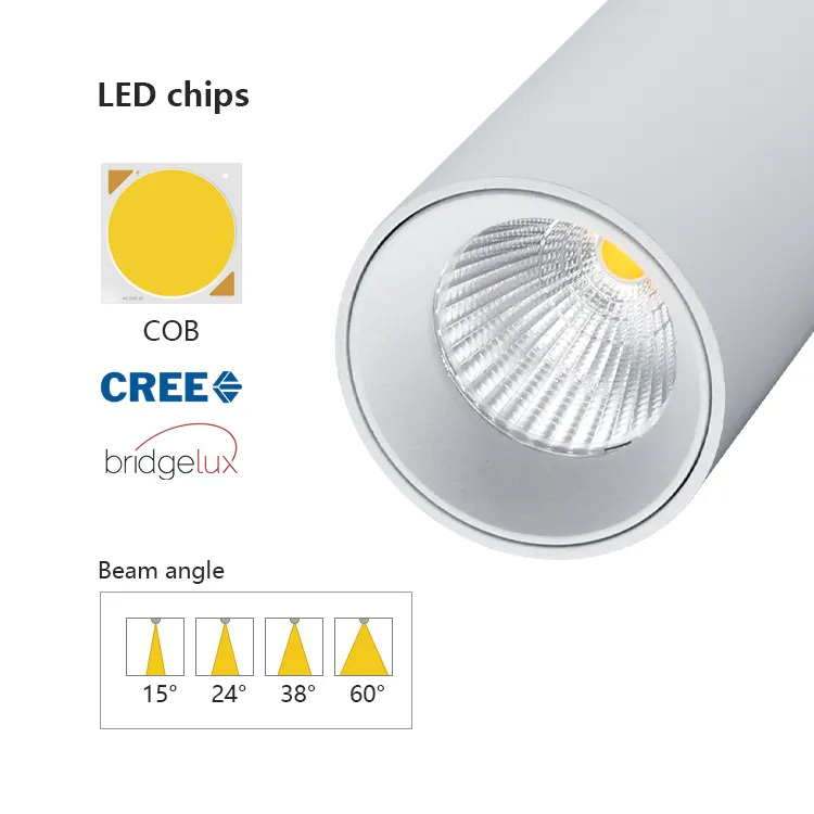 Anti-Glare Rotatable Dimmable Surface-Mounted COB LED Downlight 14-32W