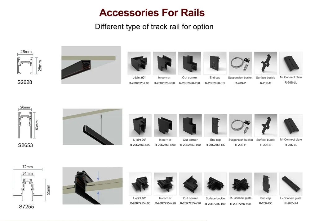 Adjustable Slim Aluminum Magnetic LED Track Spotlight 5-30W 48V