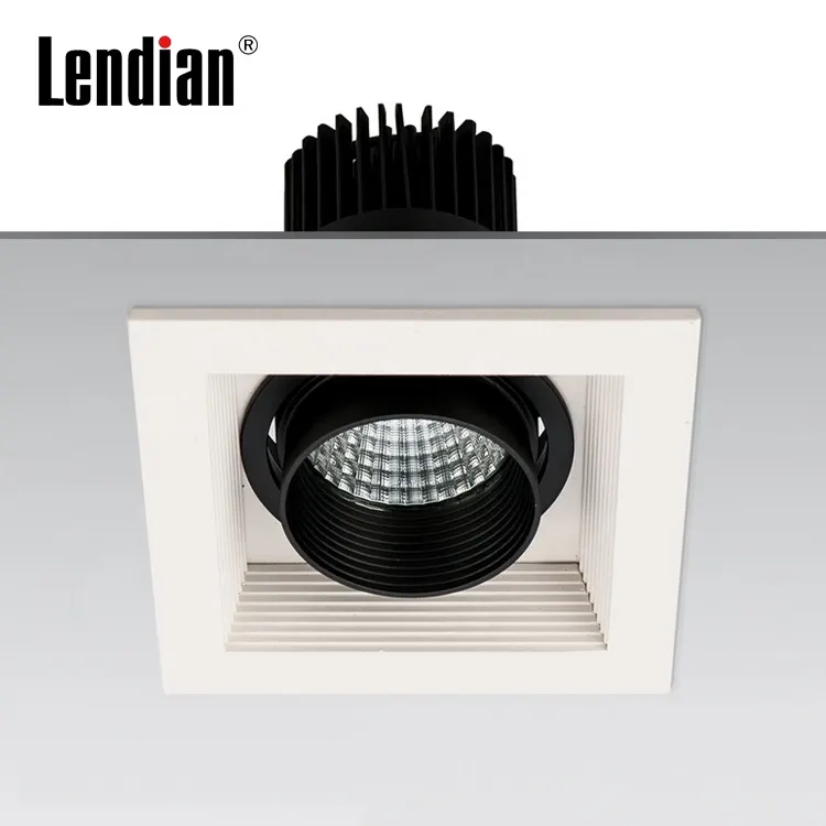 Adjustable Recessed Aluminum COB LED Grille Spotlight 9-35W