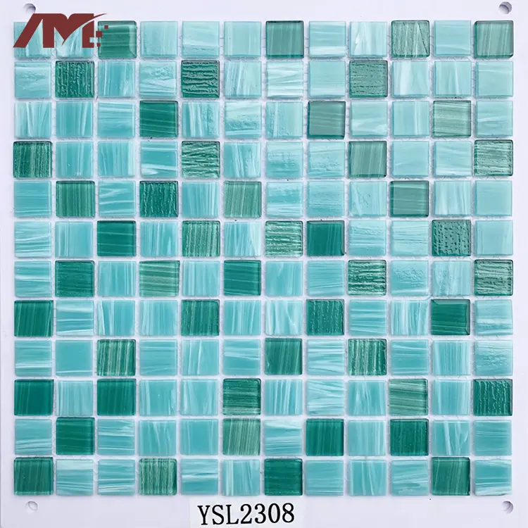 Blue Glossy Glass Mosaic Tile 304x304x4mm