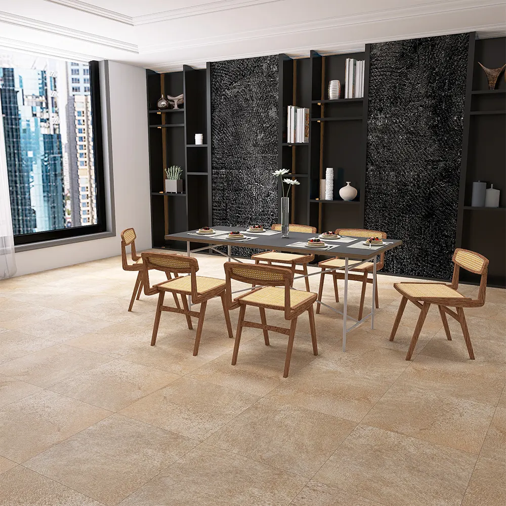 Non-Slip Wood-Look Glazed Porcelain Floor Tile 600x600mm