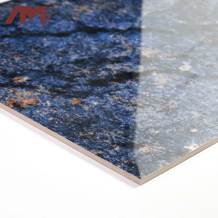 Marble-Look Blue Polished Porcelain Wall And Floor Tile 600x600mm/800x800mm/24x24