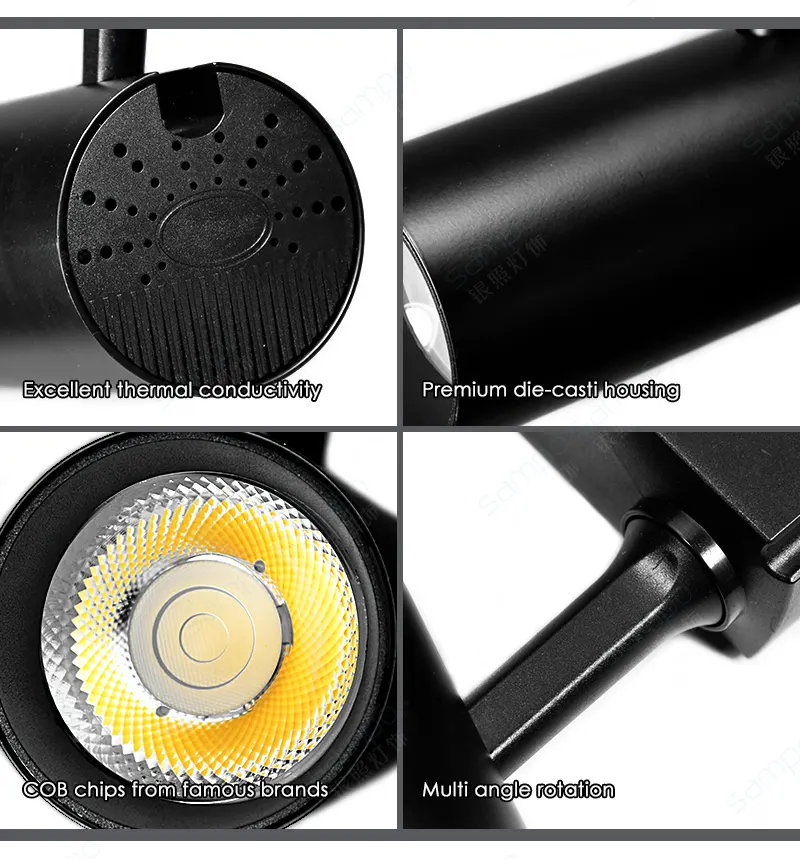 Aluminum COB LED Track Spotlight 10-40W