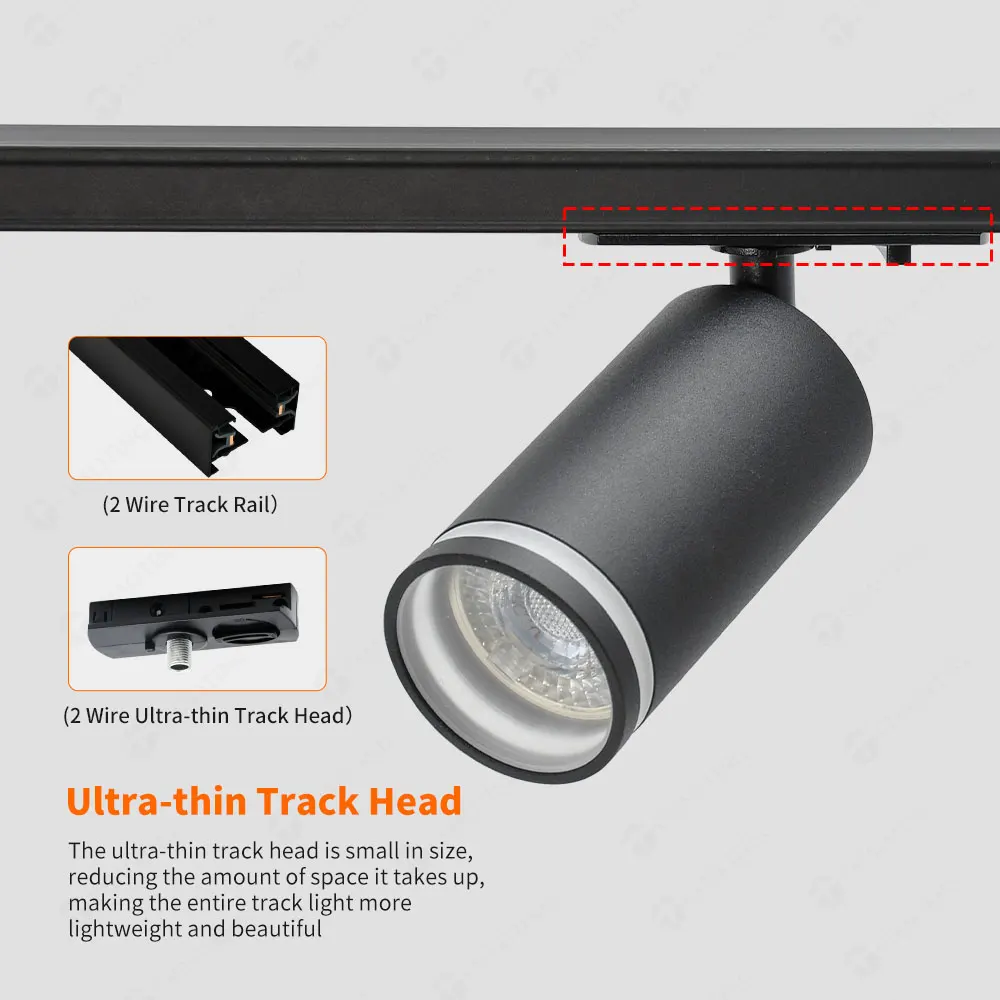 Adjustable Aluminum Track Spotlight Housing MR16/GU10