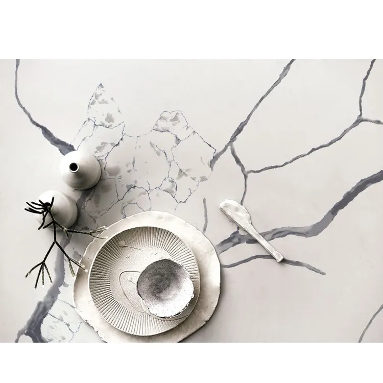 Calacatta White Engineered Quartz Slab 3200x1600mm