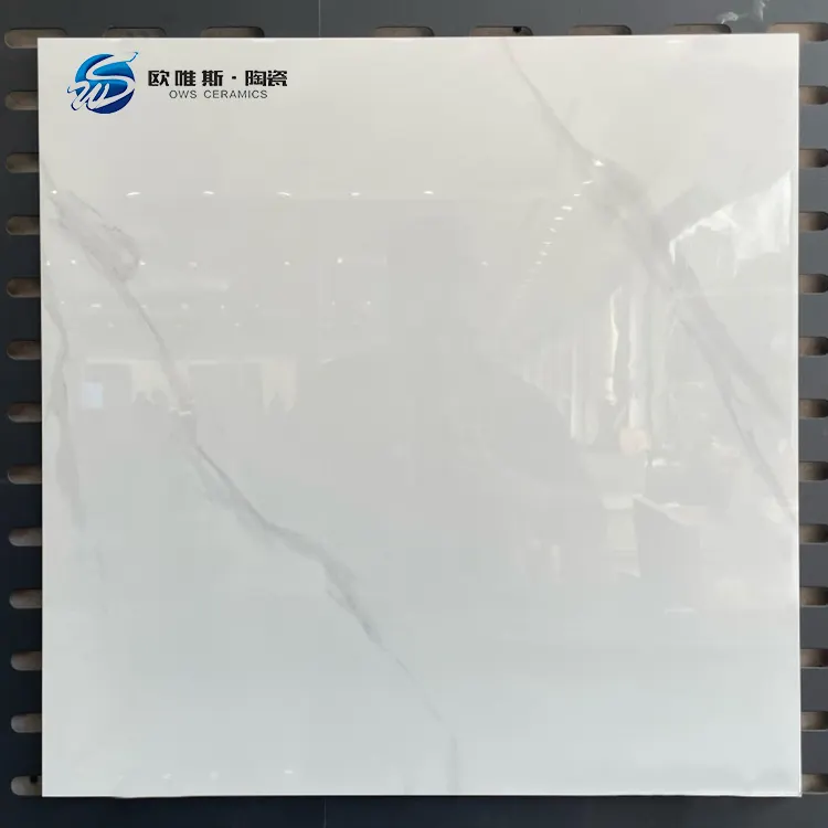 Non-Slip Stone-Look Glossy Porcelain Floor Tile 600x600mm