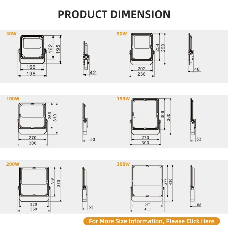Aluminum LED Floodlight 200W IP66