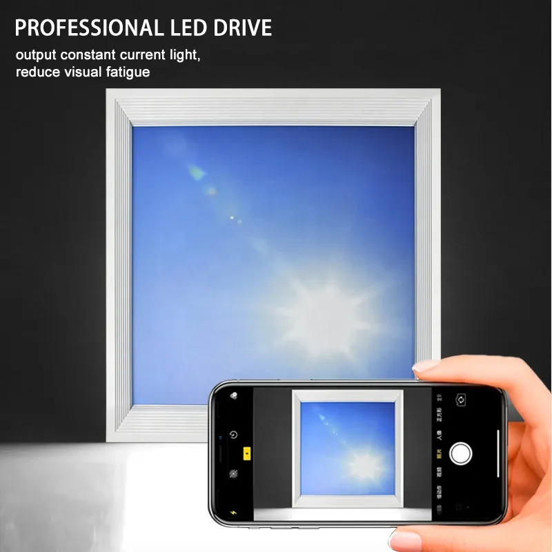 Smart Recessed Aluminum LED Sky Panel Light 600x600 Blue
