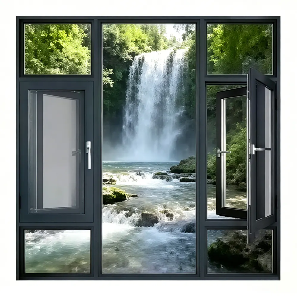 Aluminum Casement Window 5+12A+5mm With Double Tempered Glazing