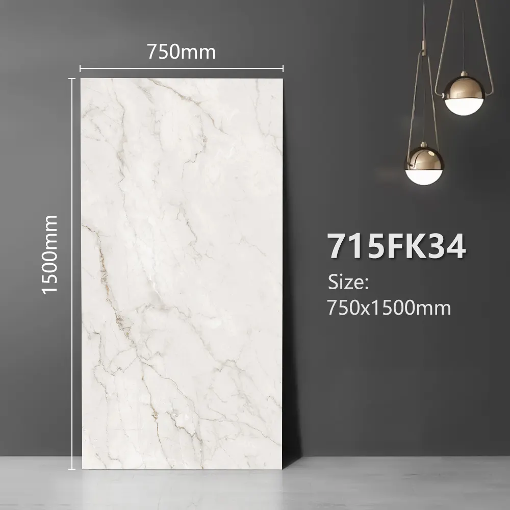 Stone-Look Polished Porcelain Floor Tile 750x1500mm