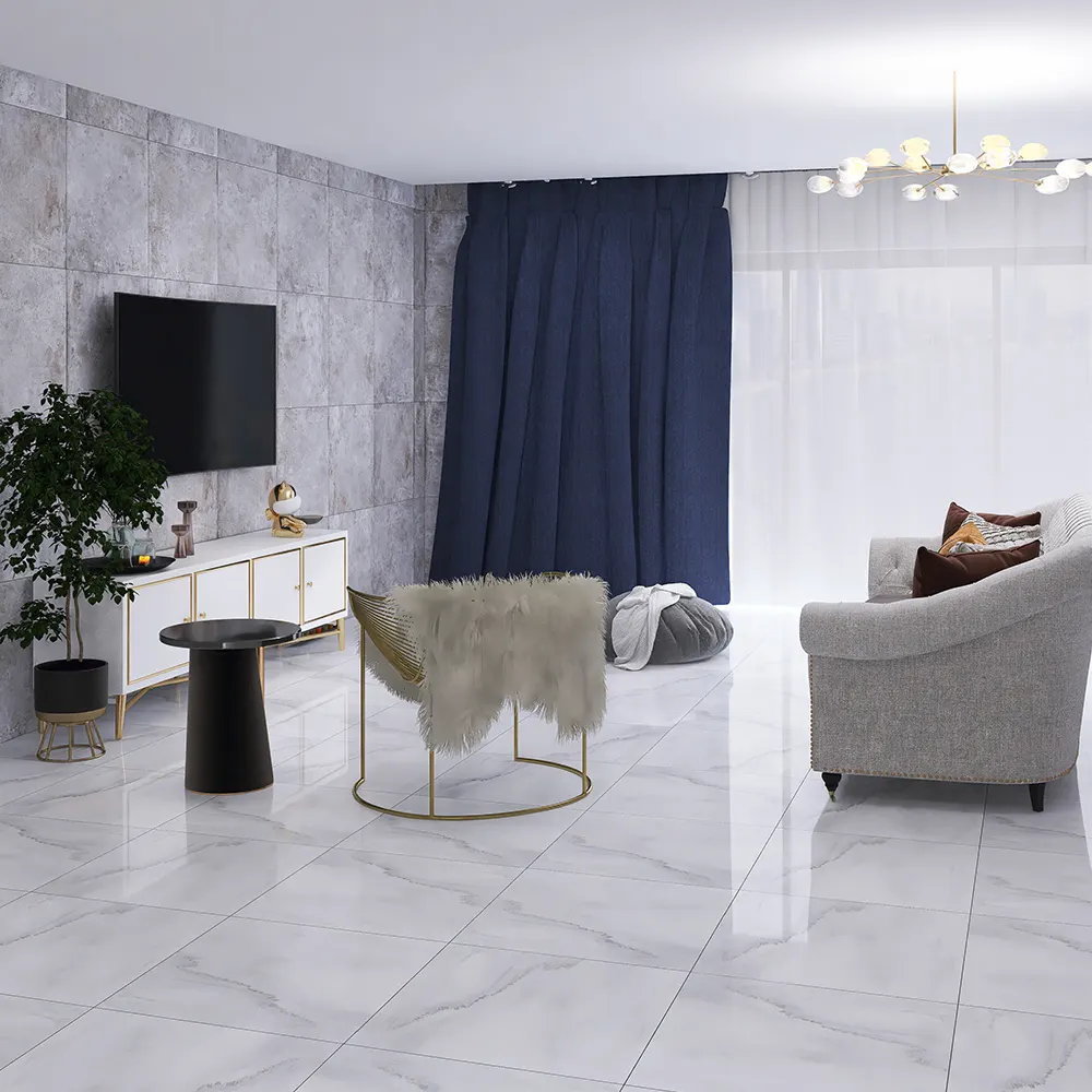 Marble-Look Porcelain Floor Tile 600x600mm