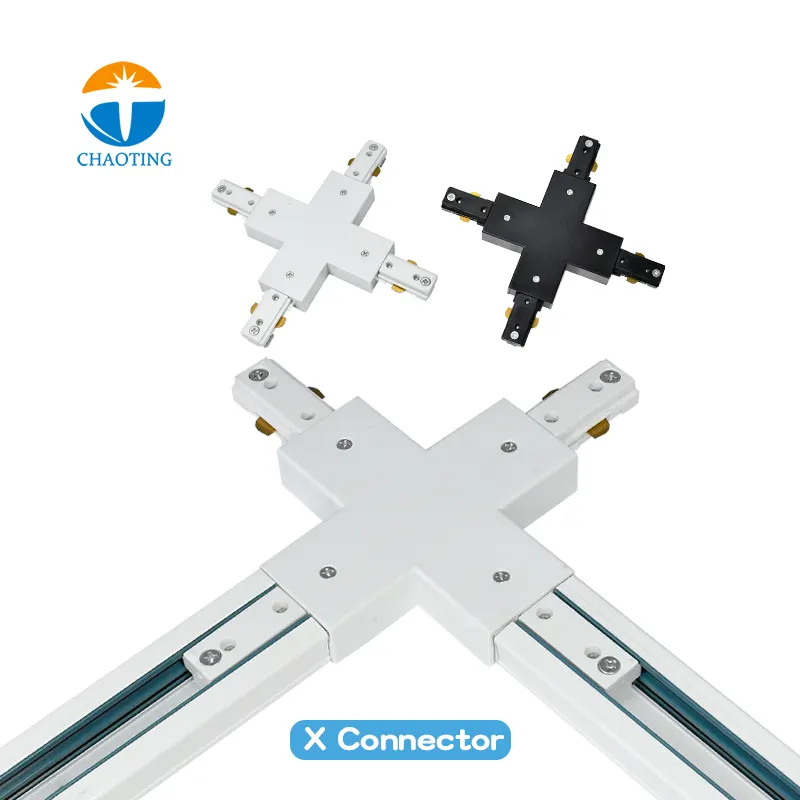 Aluminum 3-Wire Lighting Track Rail and Connector