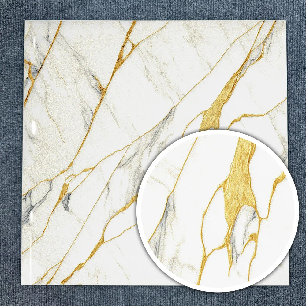 Stone-Look Gold Porcelain Floor Tile 600x600mm