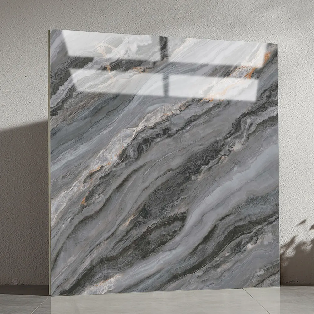 Non-Slip Stone-Look Polished Porcelain Floor Tile 600x600mm product sample