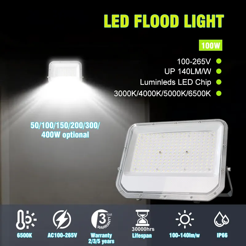 Aluminum LED Floodlight 200/300W IP65 6500K
