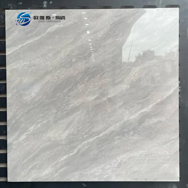 Stone-Look Polished Porcelain Floor Tile 600x600mm