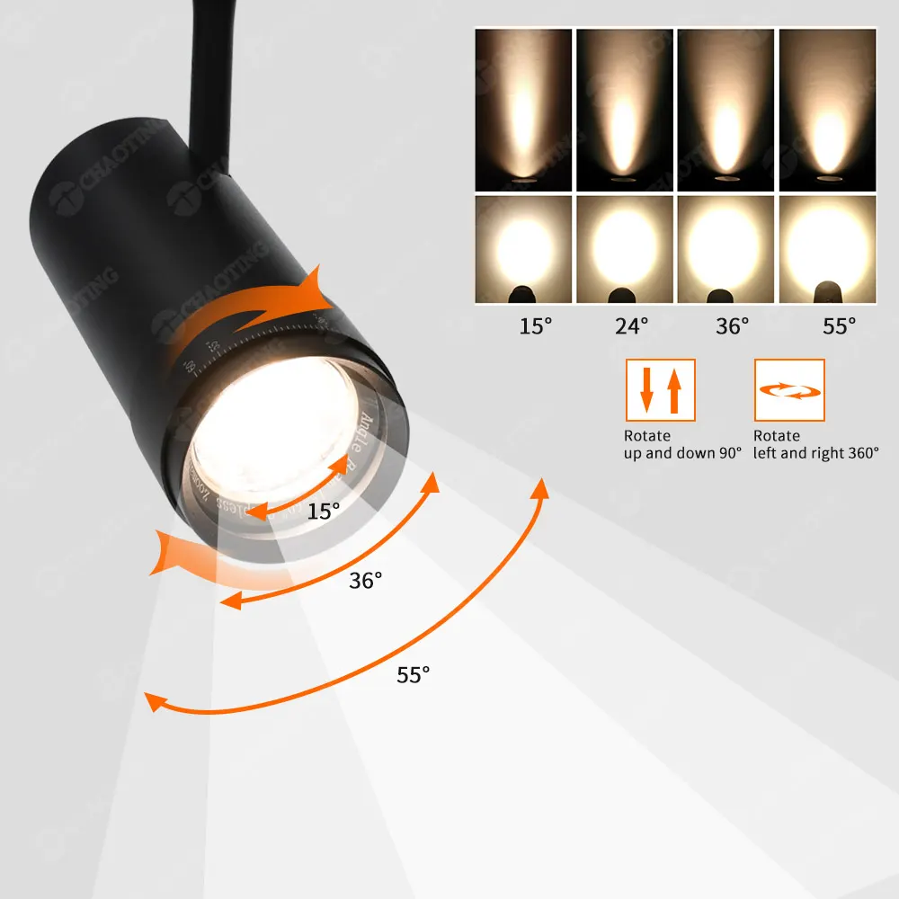 Adjustable Aluminum Magnetic COB LED Track Spotlight 10-30W