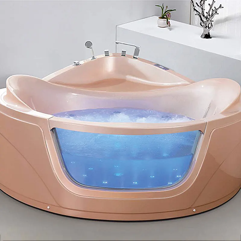 Acrylic Corner Whirlpool Massage Bathtub 1.6m
