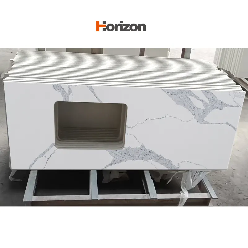 Calacatta White Engineered Quartz Slab 3200x1600mm
