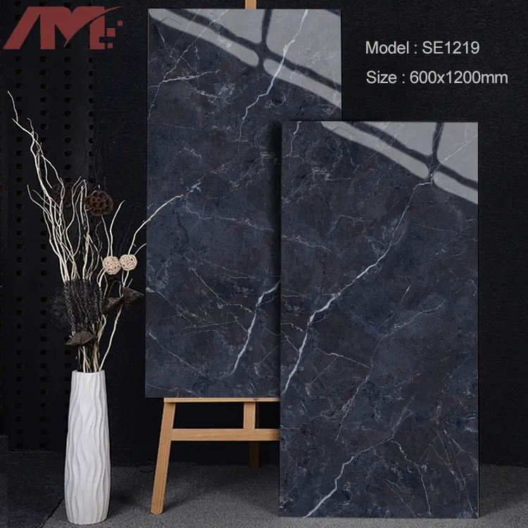 Marble-Look Polished Porcelain Floor Tile 600x1200mm