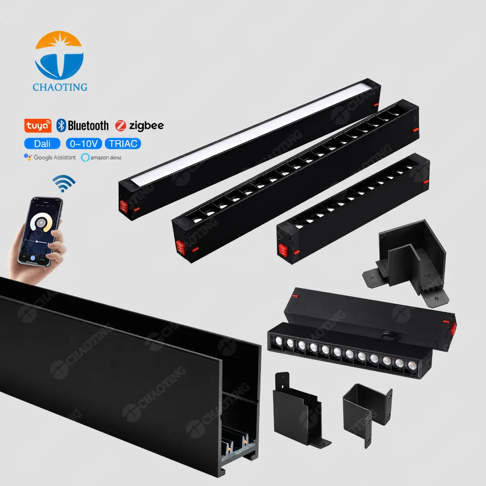 Rotatable Dimmable Aluminum Magnetic LED Track Lighting System 7-27W