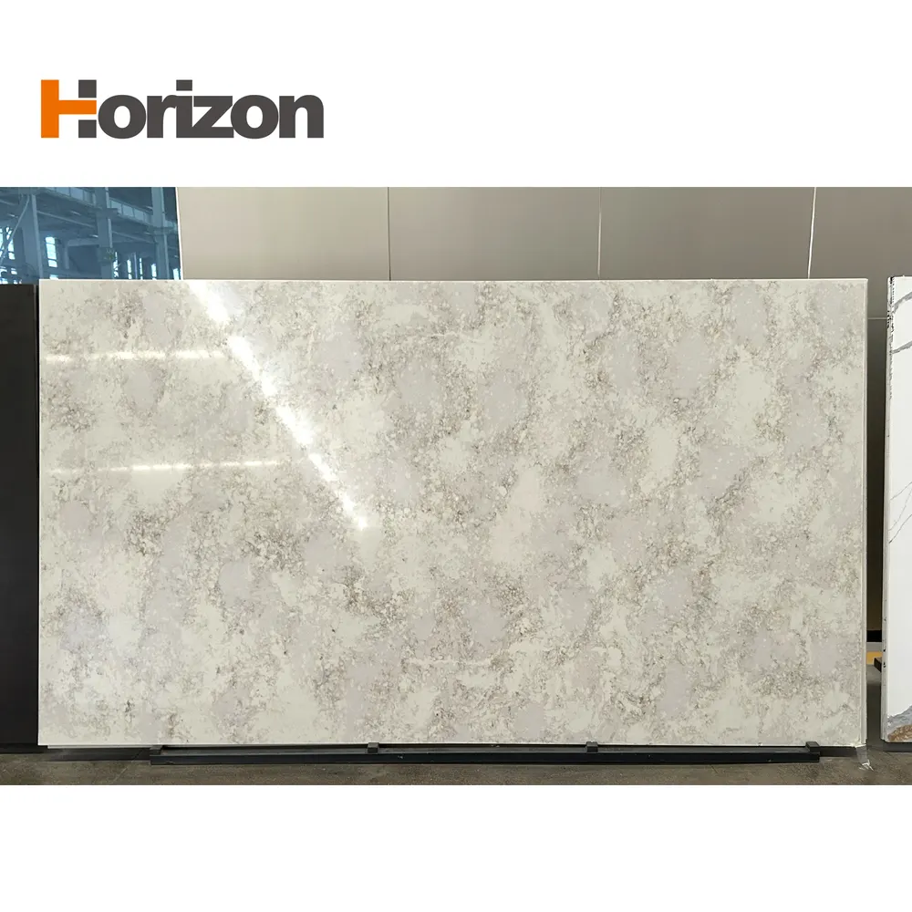 White Polished Engineered Quartz Slab