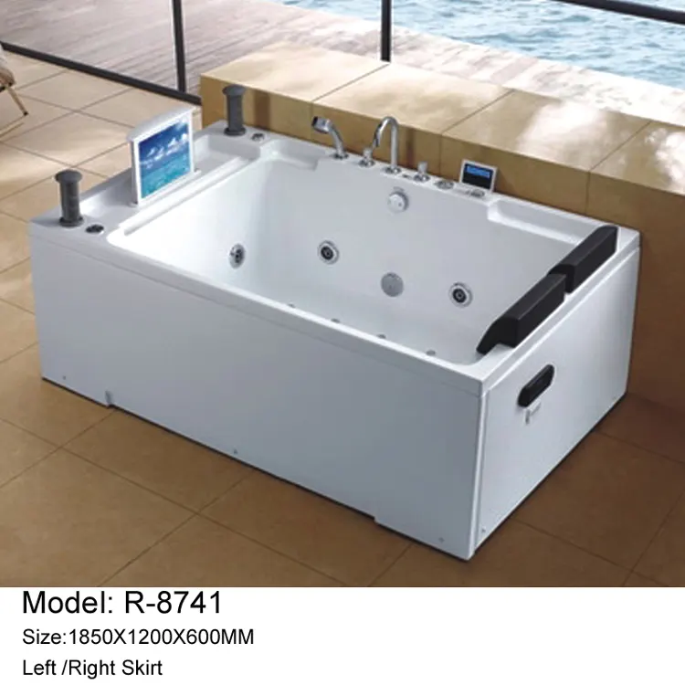 Acrylic Rectangular Whirlpool Massage Bathtub 1.8m