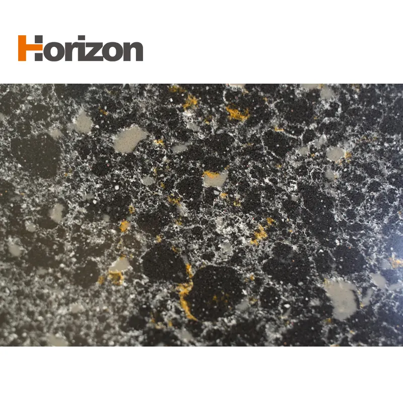 Black Polished Engineered Quartz Slab 3200x1600mm
