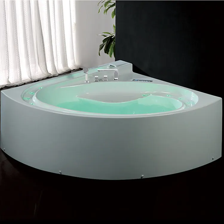 Acrylic Corner Whirlpool Massage Bathtub 1.5m