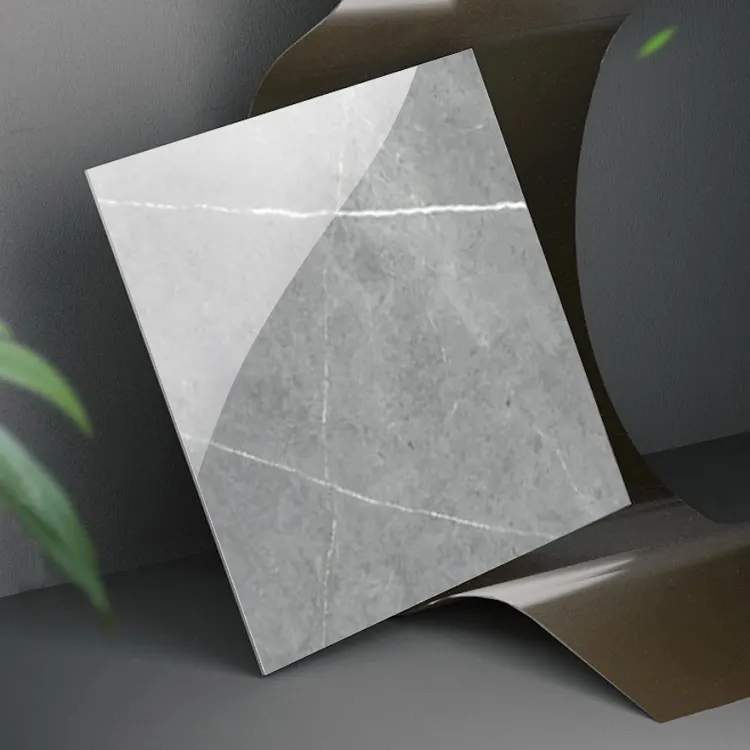 Stone-Look Gray Polished Porcelain Wall And Floor Tile 600x600mm