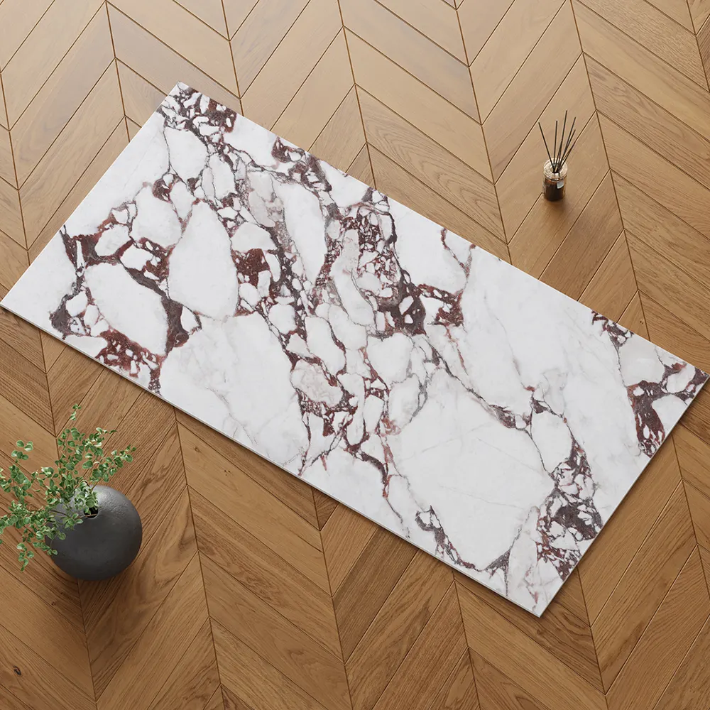 Marble-Look Glazed Porcelain Floor Tile 750x1500mm