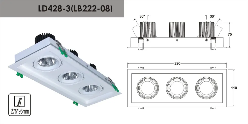Recessed Aluminum COB LED Downlight 9-15W