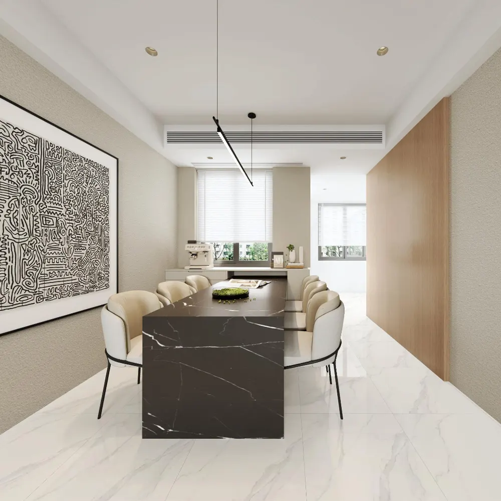 Stone-Look Polished Porcelain Floor Tile 600x600mm