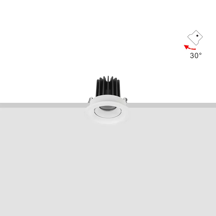 Anti-Glare Adjustable Dimmable Recessed COB LED Downlight 8W IP65