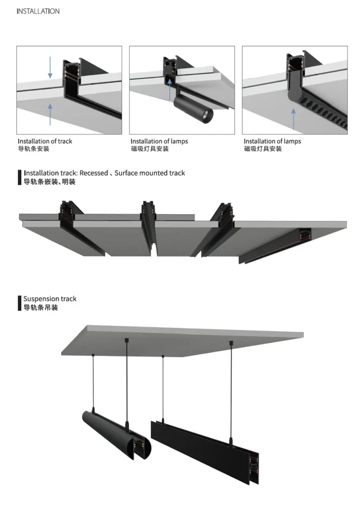 Smart Aluminum Magnetic LED Track Spotlight 6-18W