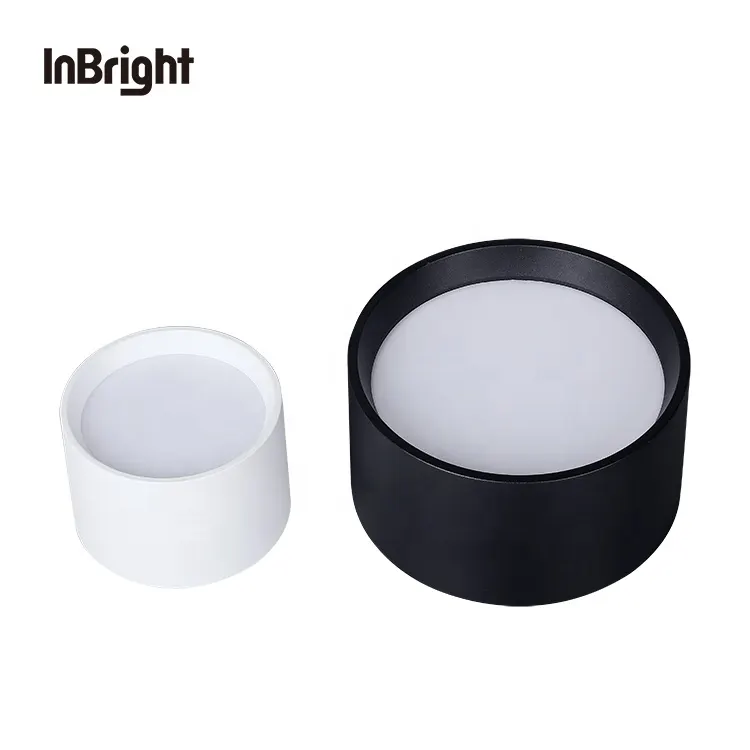 Dimmable Surface-Mounted Round LED Downlight Black/White 9-18W