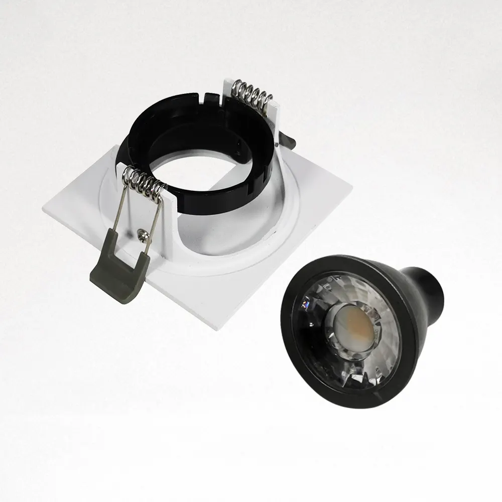 Anti-Glare Recessed Square Aluminum Downlight Housing GU10/MR16