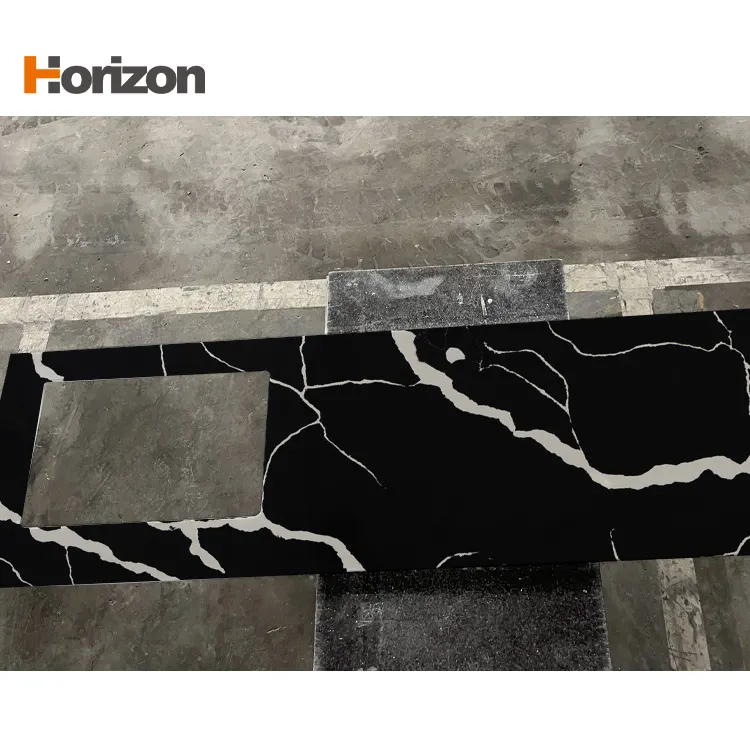Calacatta White/Black Engineered Quartz Slab 3200x1600mm
