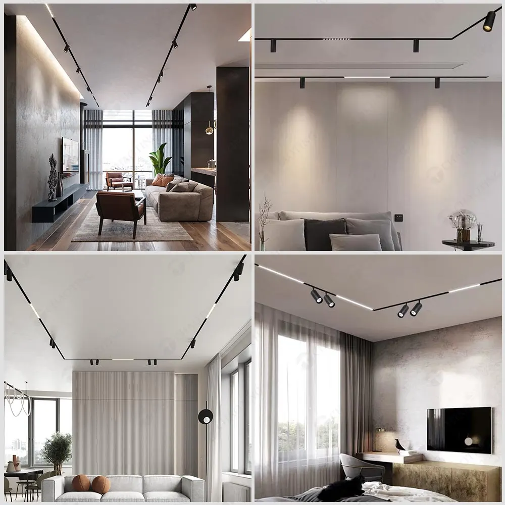 Adjustable Zoomable Tuya Recessed/Surface-Mounted Magnetic COB LED Track Spotlight 20W 48V