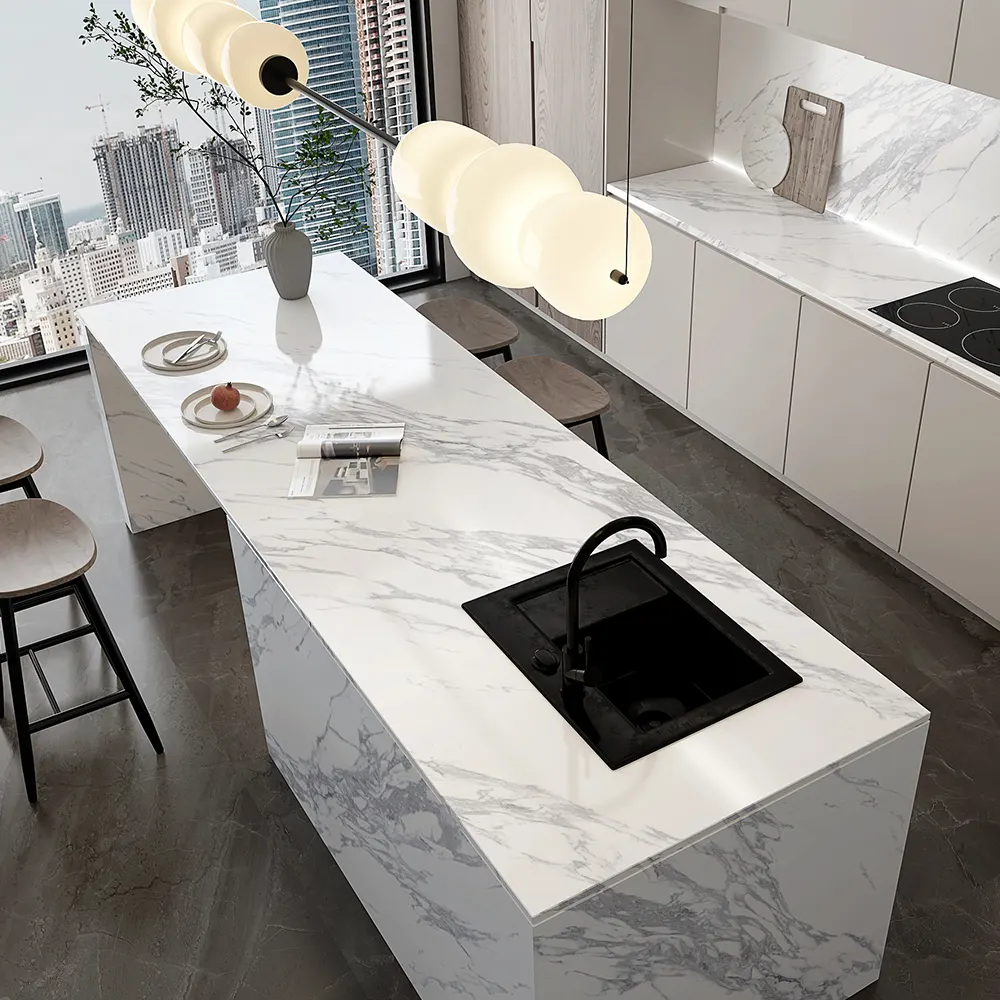 Marble-Look Glazed Sintered Stone Slab 1600x3200mm