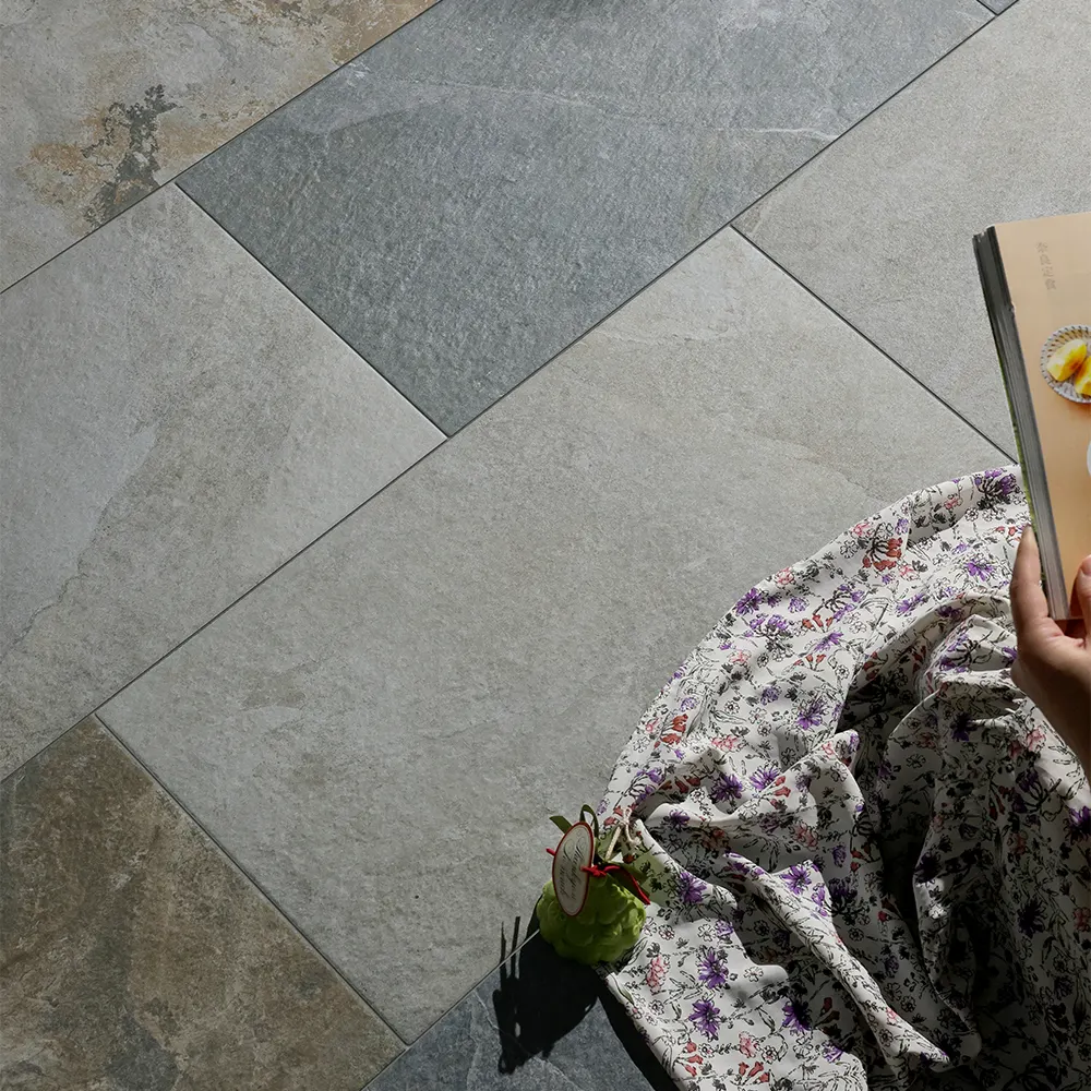 Non-Slip Stone-Look Porcelain Swimming Pool Tile 300x600mm