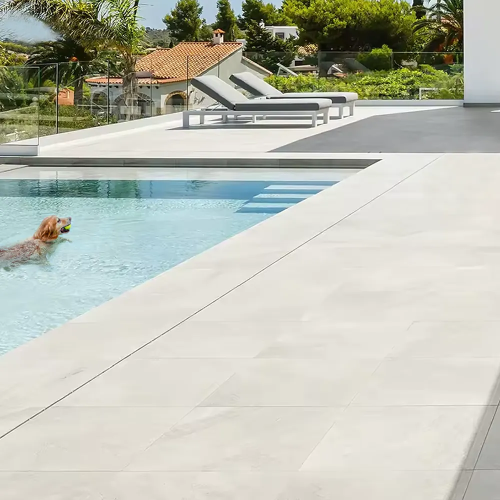 Non-Slip Stone-Look Yellow Porcelain Outdoor Tile 600x600mm product sample
