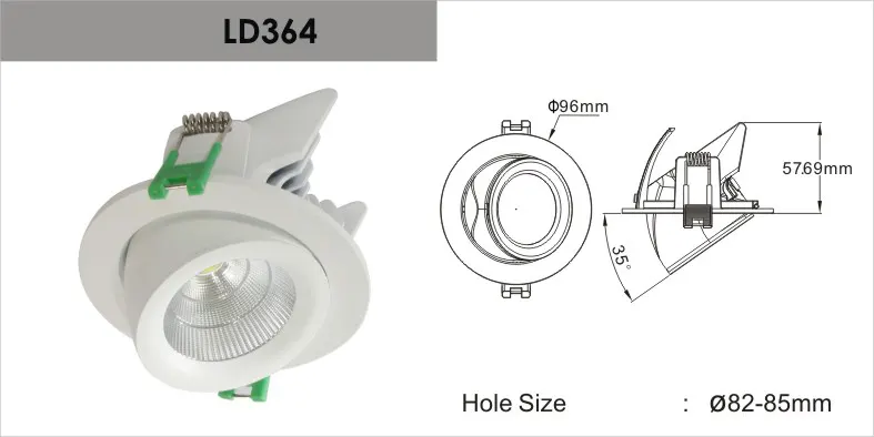 Rotatable Recessed Aluminum LED Downlight