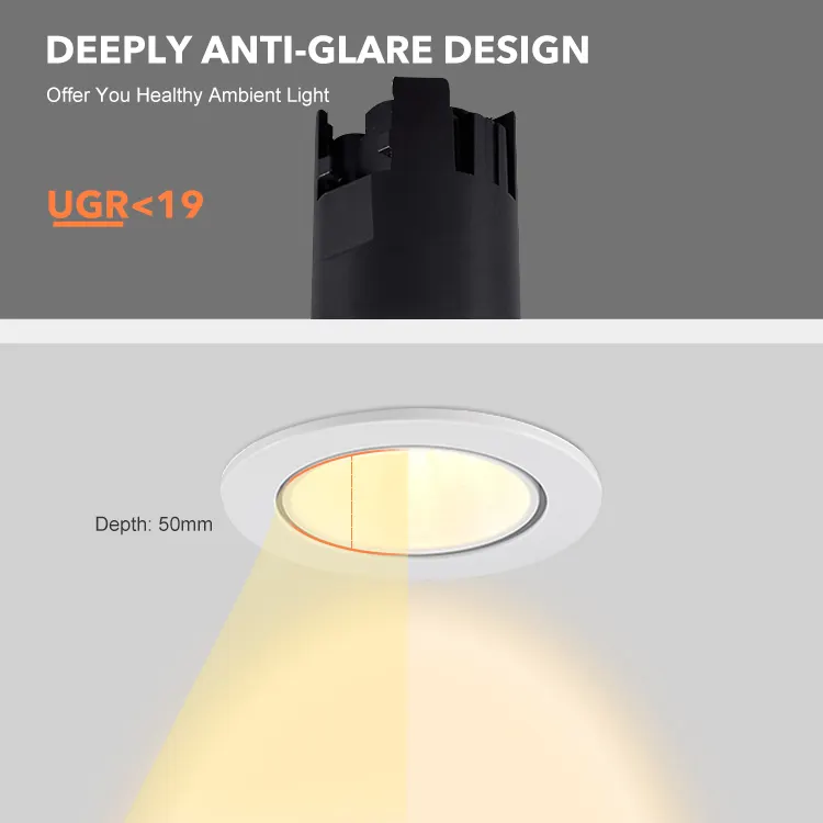 Smart Recessed Aluminum COB LED Downlight Black