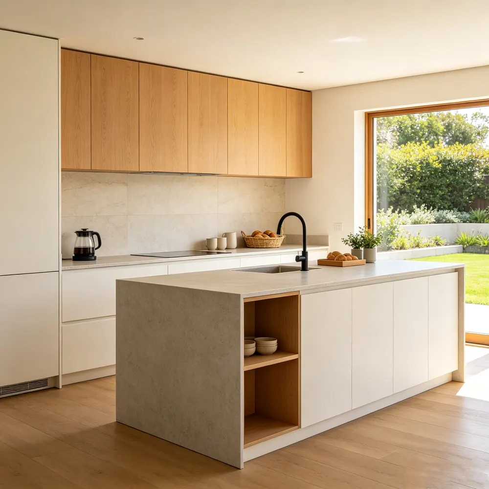 White Melamine Modular Kitchen Cabinet Set
