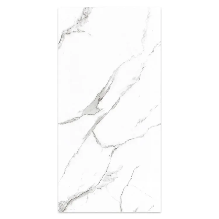 Non-Slip Marble-Look White Polished Porcelain Floor Tile 600x1200mm